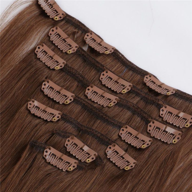 China remy human hair cheap thick end clip on hair extension factory QM097